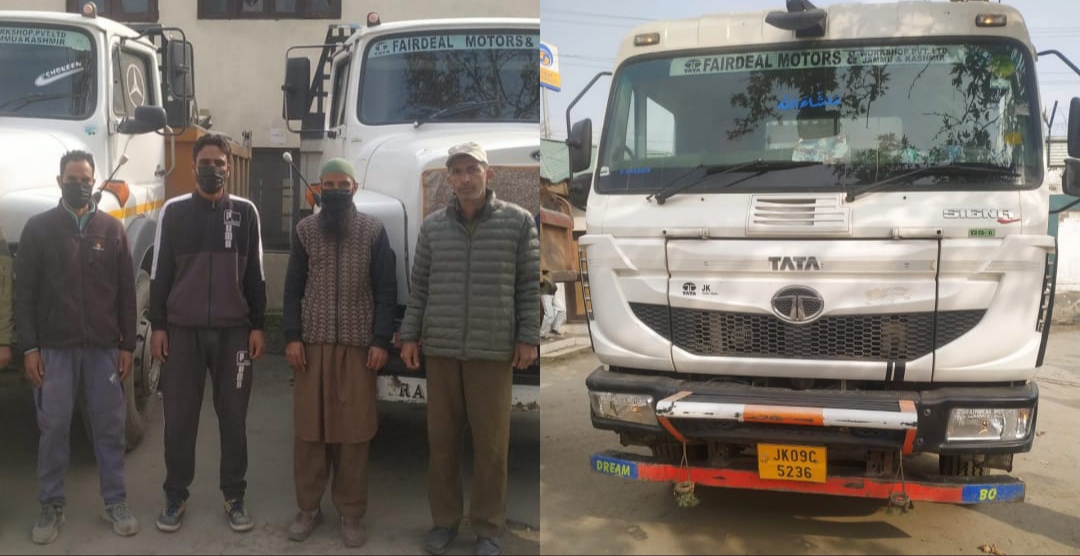 Illegal extraction and transportation of minerals;Police seizes 7 vehicles, arrests 7 persons in Baramulla