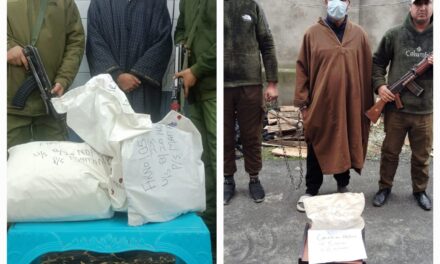 Police arrests two drug peddlers in Anantnag; contraband substances recovered