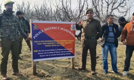 Authorities Seize Over 5 Kanals of Orchards Belonging To ‘Notorious Drug Peddler’ in Mawer Handwara