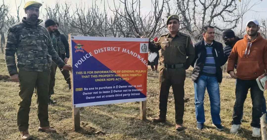 Authorities Seize Over 5 Kanals of Orchards Belonging To ‘Notorious Drug Peddler’ in Mawer Handwara