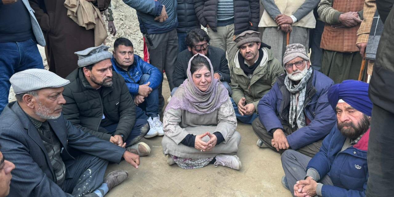 Mehbooba Mufti stopped from meeting families of 3 civilians killed in Poonch, holds protest
