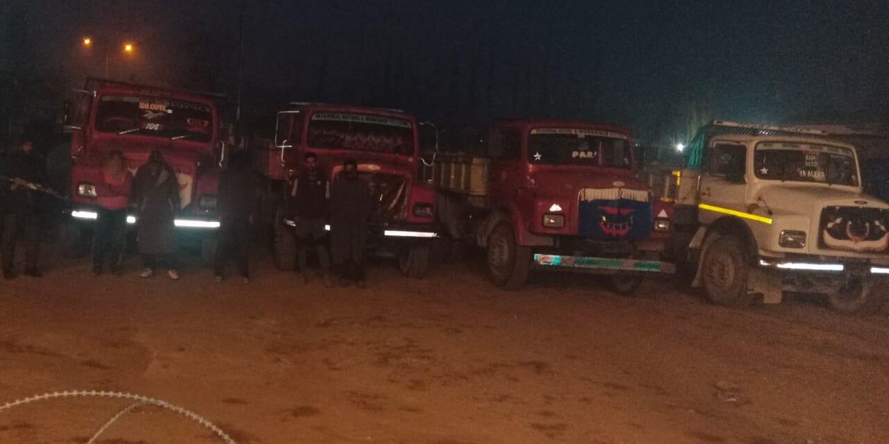 Illegal extraction and transportation of minerals;Police seizes 4 vehicles, arrests 4 drivers in Baramulla