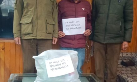 Police arrests drug peddler in Baramulla; Contraband substance recovered