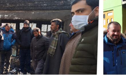 Ganderbal Press Association visits fire victim of Gund;Urges authorities to provide compensation to affected family