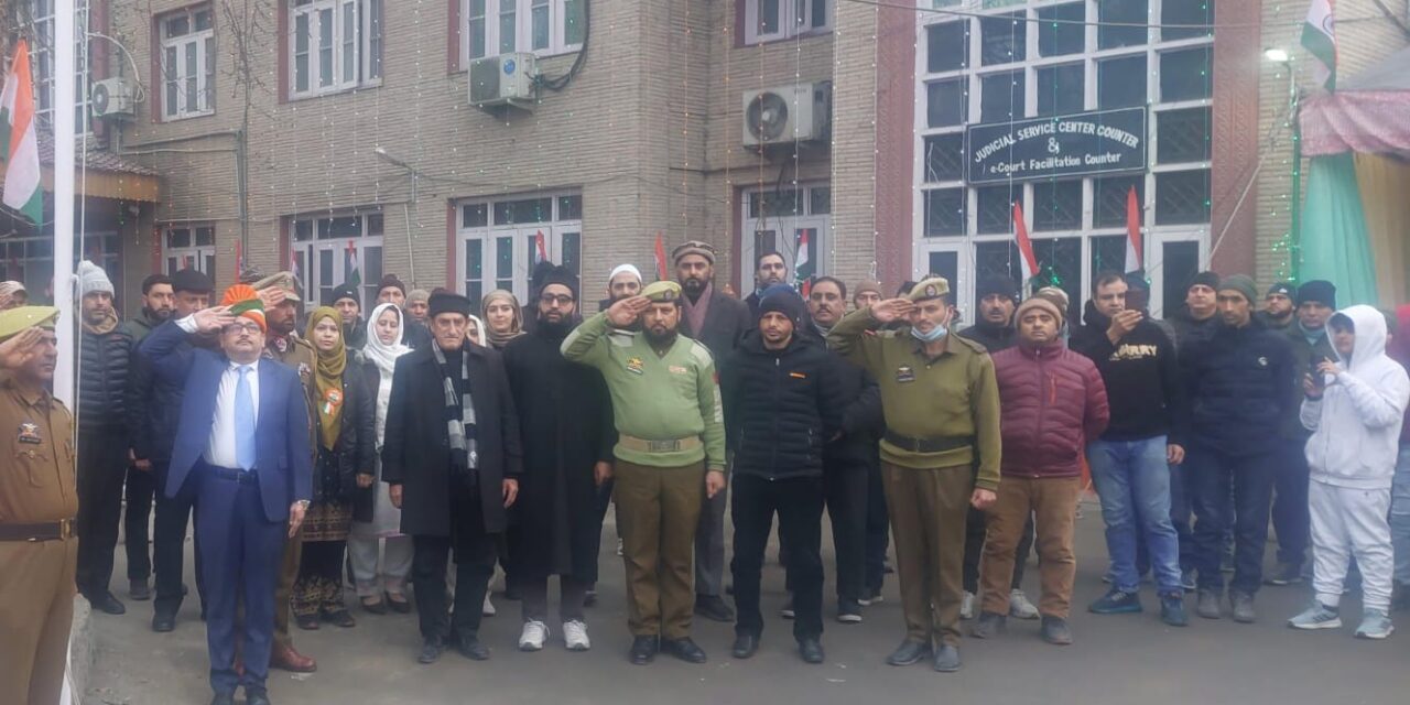 Principal District & Session Judge Ganderbal Unfurls National Flag, Takes Salute at District Court Ganderbal