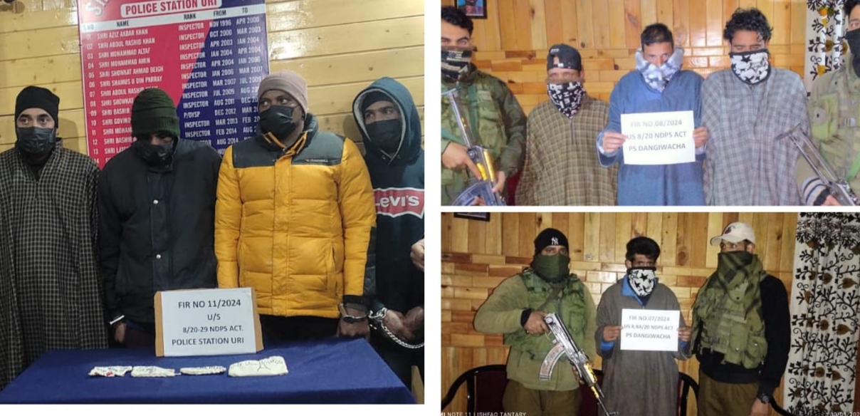 War against drugs continues:Police arrests 11 drug peddlers across Kashmir valley