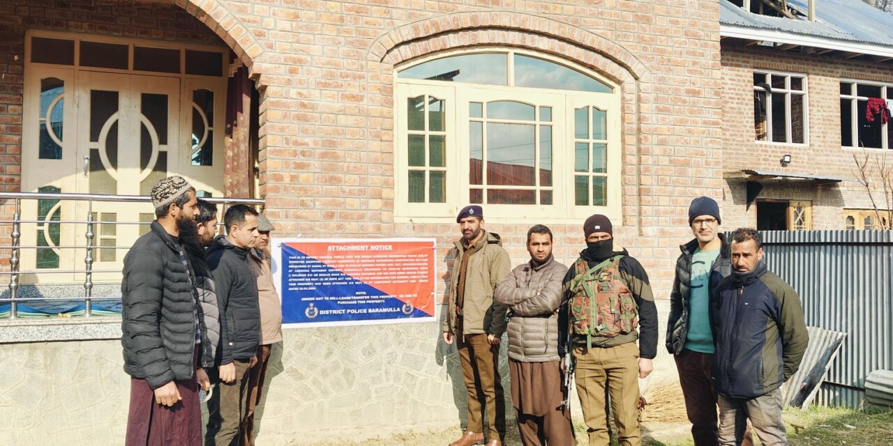 Police Seizes Illegal Properties Worth Rs.60 Lacs from Notorious Drug Peddlers in Baramulla