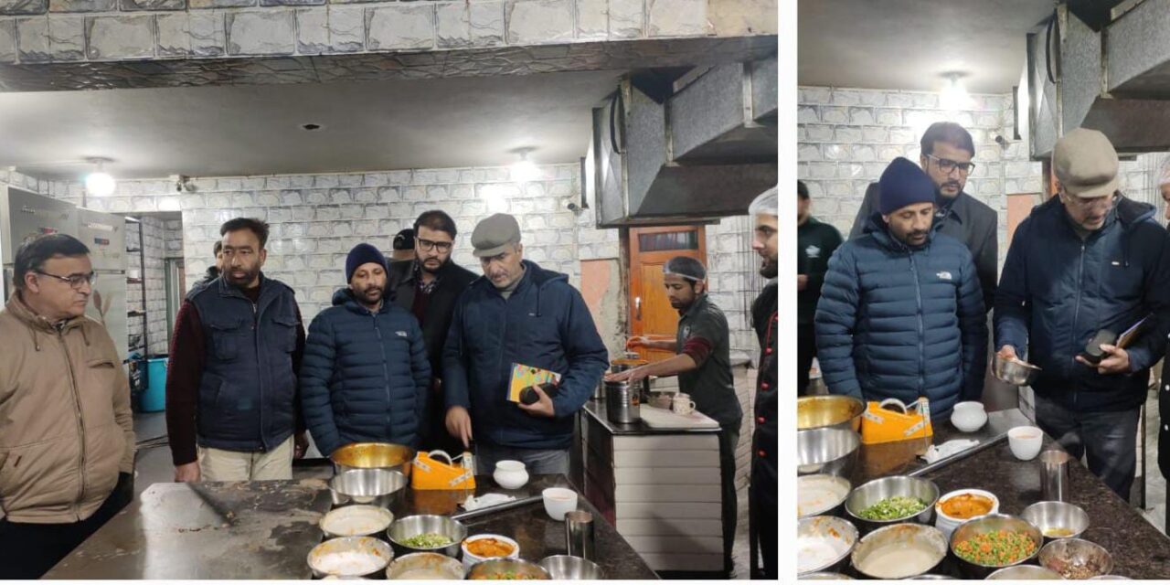 Food Safety Department Conducts inspections in Ganderbal Town to uphold hygiene, quality Standards