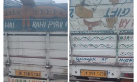 Two vehicles involved in ferrying illegal material seized by Geology Mining department Ganderbal