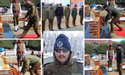 DIG SKR Anantnag, SSP Kulgam pays rich tributes to Martyr DySP Aman Kumar Thakur on his martyrdom anniversary