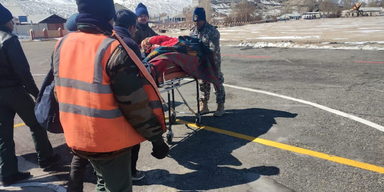 Patient with critical head injuries airlifted from Ladakh’s Zanskar region: IAF