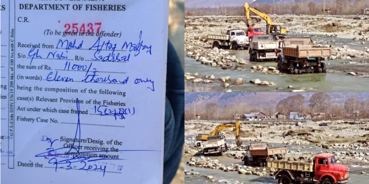 Fine imposed on contractor for transporting Material through wet patches in Ganderbal