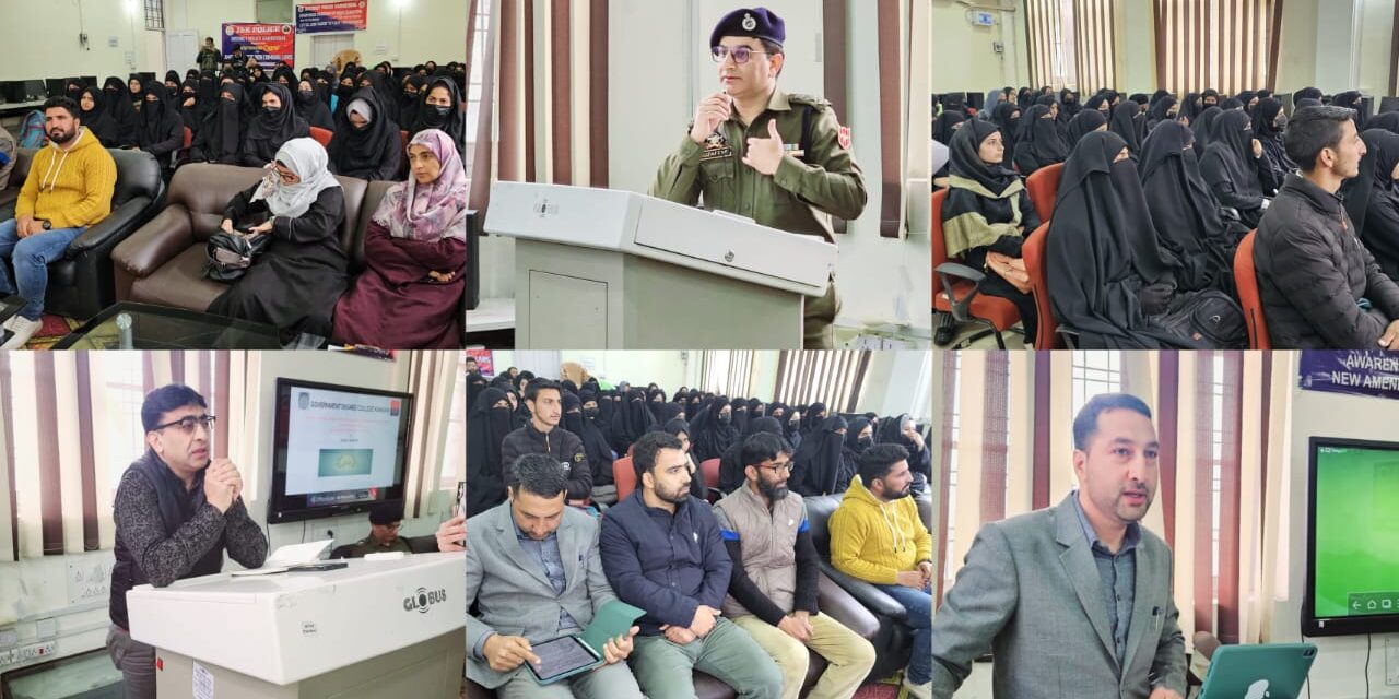 Ganderbal Police Organised awareness programme on “New Criminal laws” at GDC Kangan