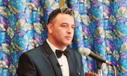 Former BJP District President and Senior Leader Gh Hassan Rather greets people on the eve of Eid-ul-Fitr