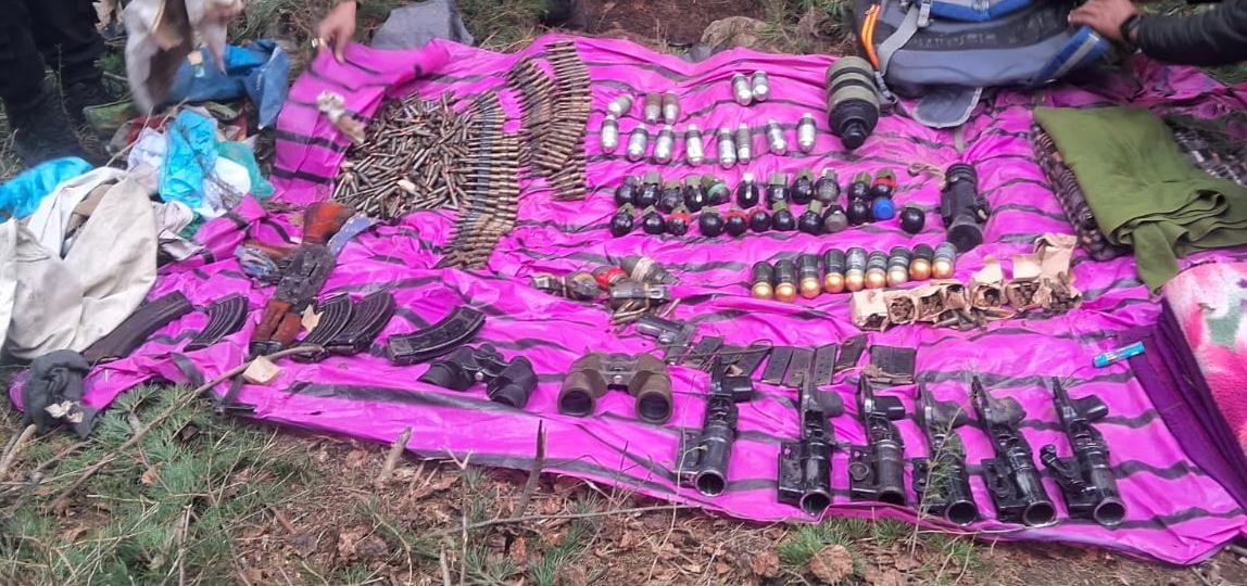 Huge Cache Of Arms, Ammunition Recovered in Kupwara Forest
