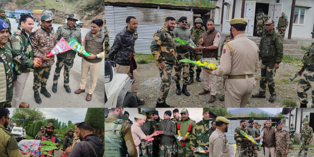 Ganderbal Police extended warm welcome to CAPF troops inducted for parliamentary elections