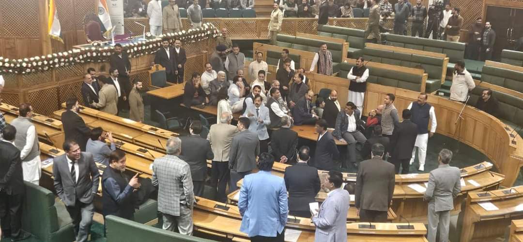 House adjourned for 15 minutes as legislators from Kashmir clash with BJP MLAs