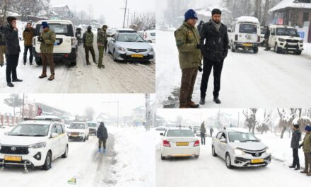 DC Ganderbal assesses post-Snowfall situation;Oversees swift movement of stranded vehicles on Srinagar-Leh highway
