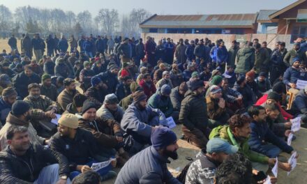 Ganderbal JKPDCL PDL/TDL Workers Divided Over Seniority List, Protest Enters Second Day