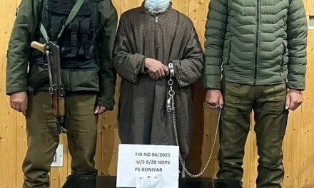 Police arrested drug peddler in Baramulla; Contraband substance recovered