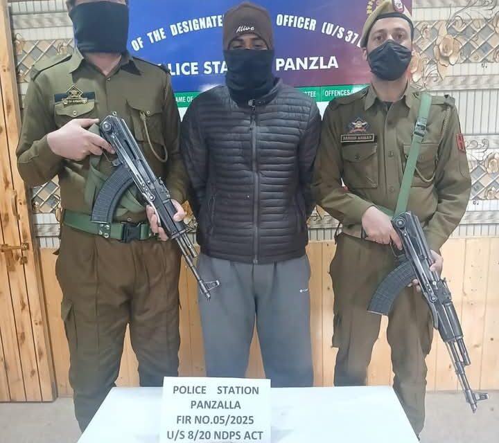 Police arrests drug peddler in Sopore, contraband substance recovered