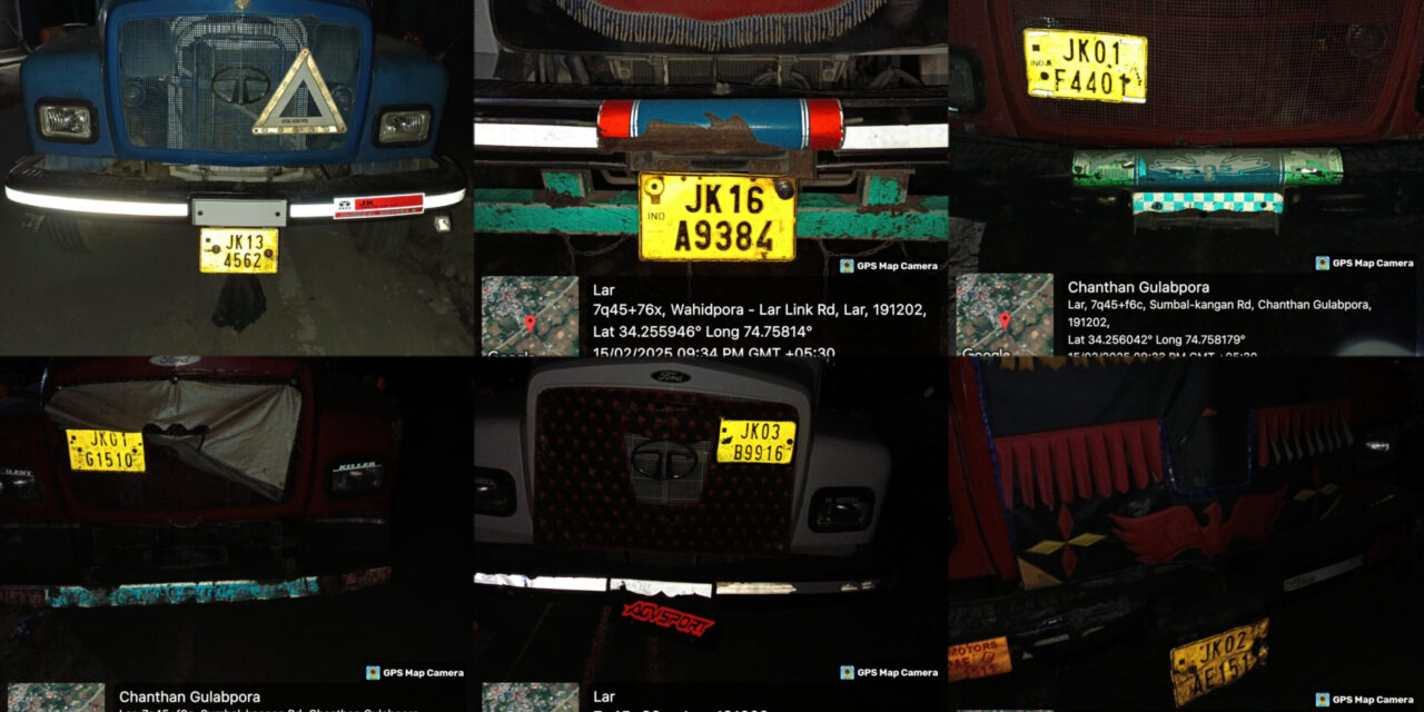 Ganderbal Police seizes 07 tippers involved in illegal extraction/ transportation of minerals.