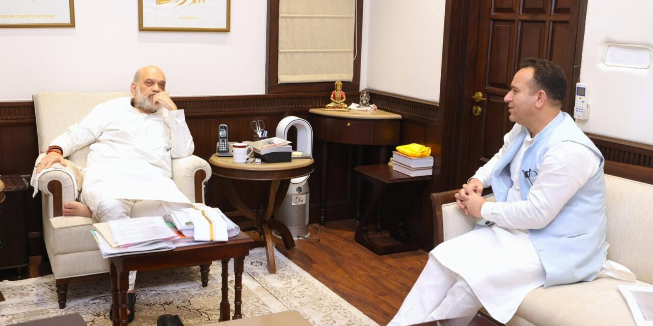 LoP Sunil Sharma meets Amit Shah; discusses region’s security, development
