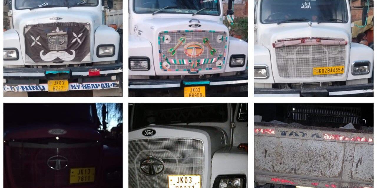 Ganderbal Police Seizes 18 Vehicles in Major Crackdown on Illegal Mineral Extraction