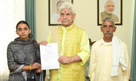 LG hands over appointment letter to sister of bus conductor killed in Reasi attack