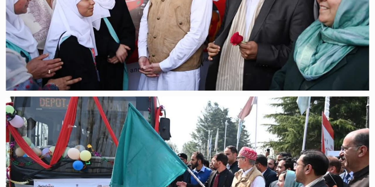 CM Omar Abdullah Inaugurates free bus services for women in Srinagar