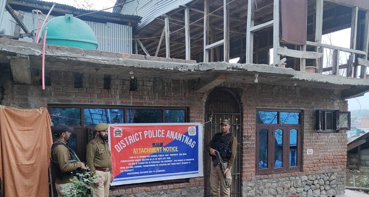 1.2 Crore Worth Properties Attached Of Drug Peddlers In Anantnag: Police