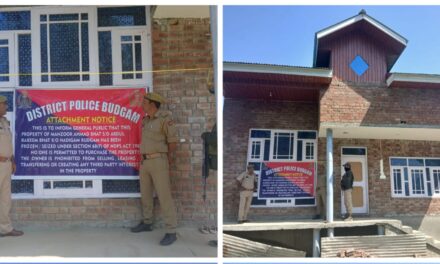 Budgam Police Seize Property Worth ₹40 Lakh Belonging to Drug Peddler Under NDPS Act