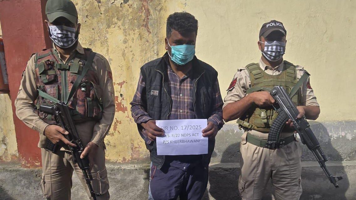 Drug Peddler Arrested in Ganderbal; Codeine Phosphate Seized
