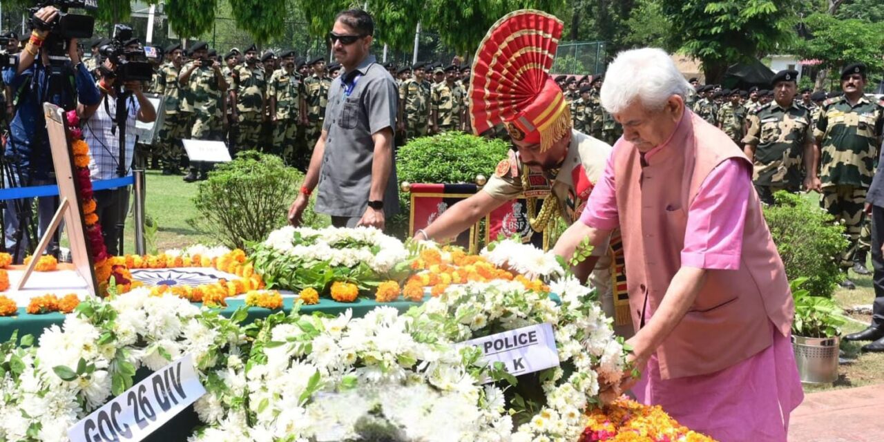 LG, DyCM Pay Tribute to Martyred BSF Officer, JKAS Officer Killed in Pak Shelling