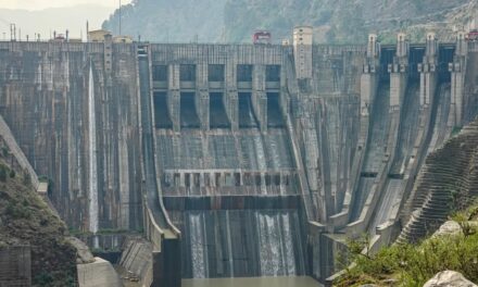 Gates of Baglihar Hydroelectric Power Project Dam remain closed