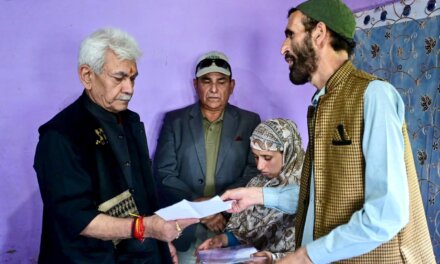 LG Sinha hands over job letter to Pahalgam attack victim Aadil’s wife
