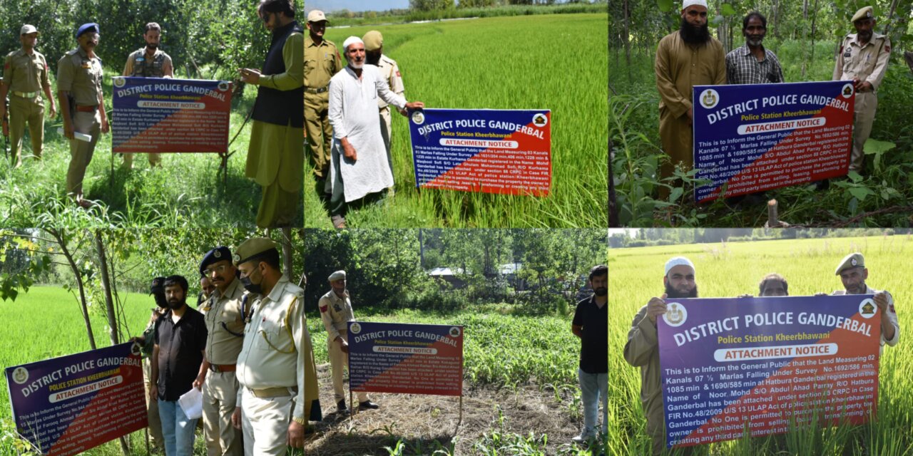 Ganderbal Police Attaches Properties Worth ₹3.2 Crore of Three Terrorists Operating from PoK