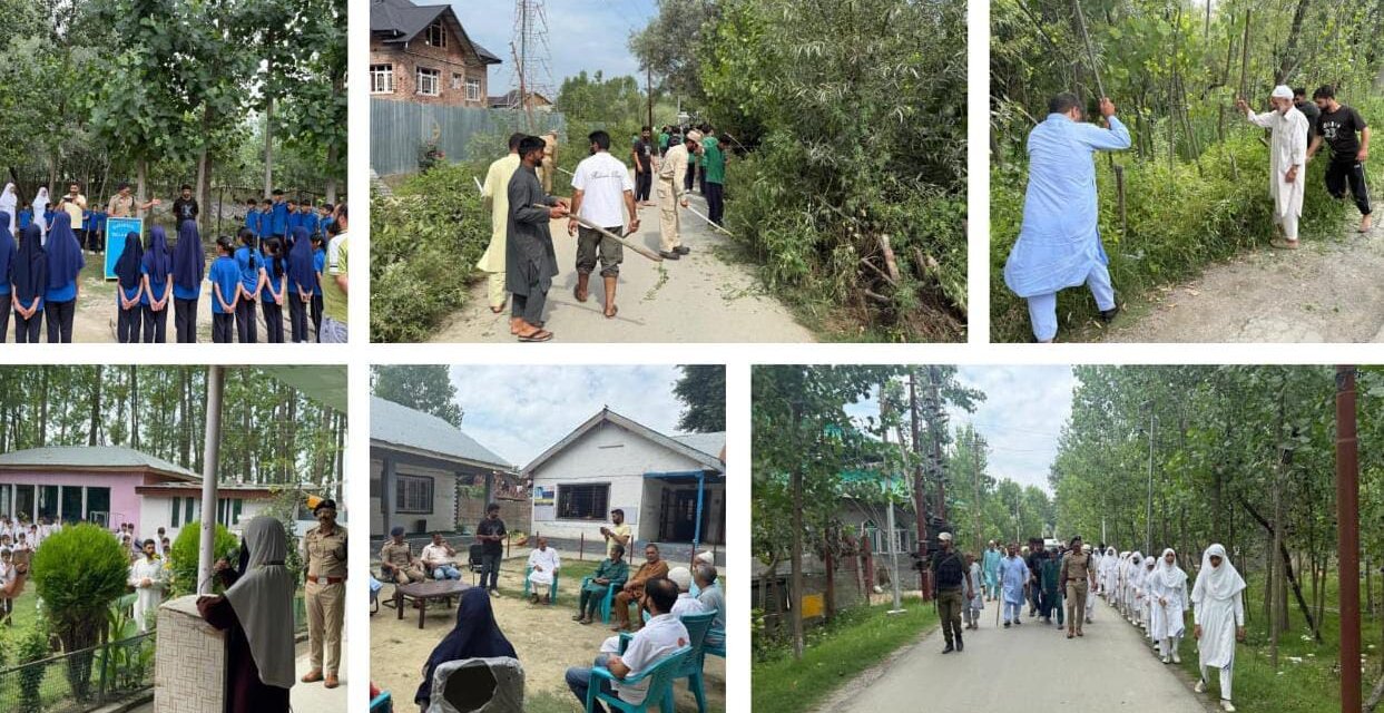 Ganderbal Police Intensifies Anti-Drug Drive: Wild Cannabis Destroyed, Awareness Events Held in Kheerbawani