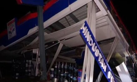 Massive landslide triggered by rainfall crushes petrol pump under its debris on Udhampur highway