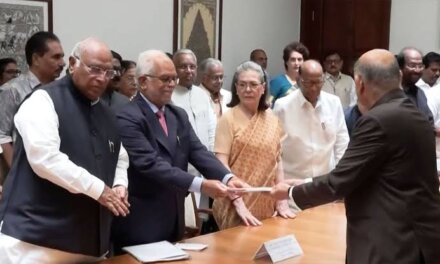 INDIA bloc VP nominee B Sudershan Reddy files nomination