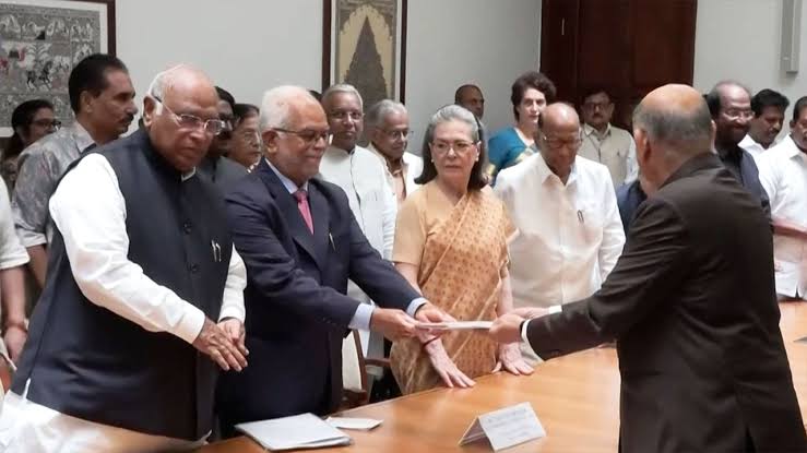 INDIA bloc VP nominee B Sudershan Reddy files nomination