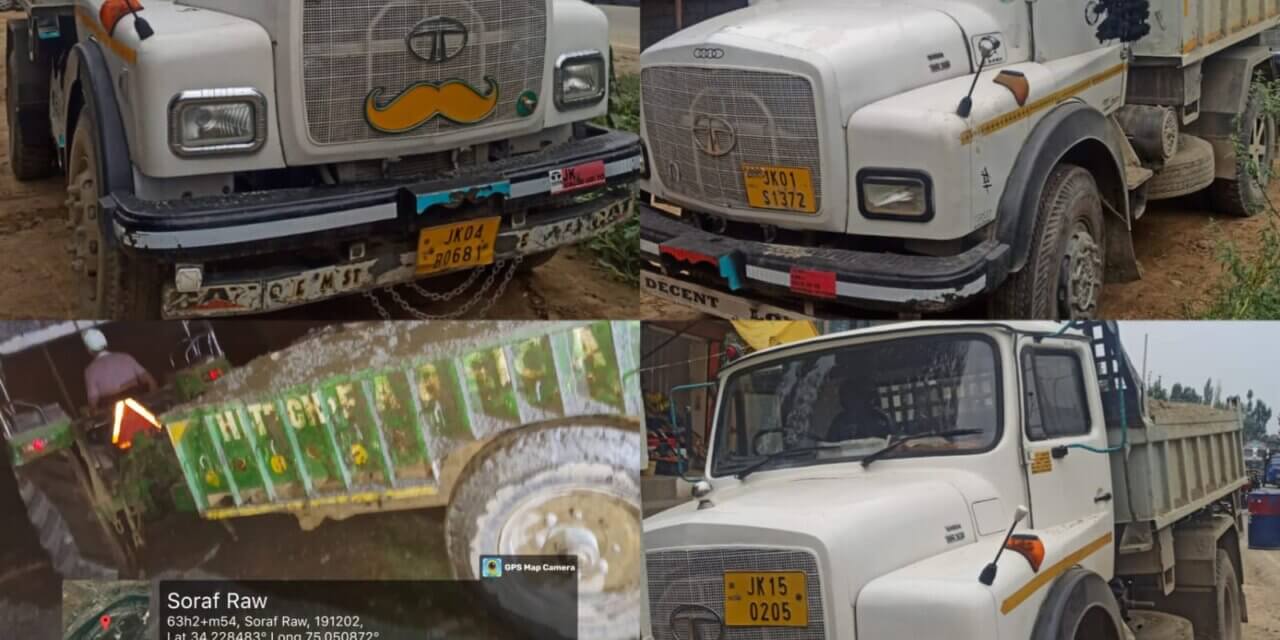 Four Vehicles seized Involved in Illegal Mineral Extraction and Transportation in Ganderbal:Police