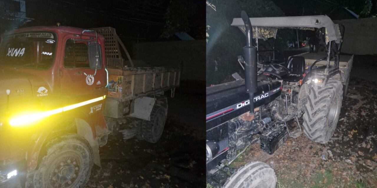 Tipper, Tractor Seized in Ganderbal for Illegal Mineral Extraction:Police