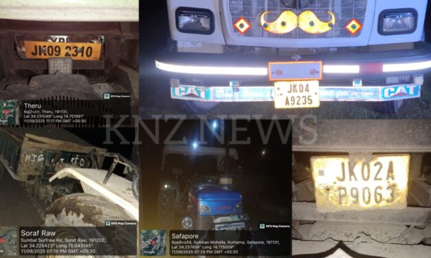 Ganderbal Police Tightens Noose on Illegal Mineral Extraction, 5 Vehicles Seized,02 FIRs Registered