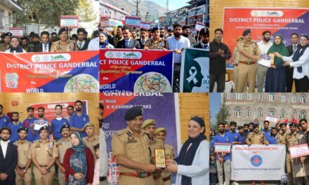 Ganderbal Police Leads Mental Health & Drug De-Addiction Awareness Drive.