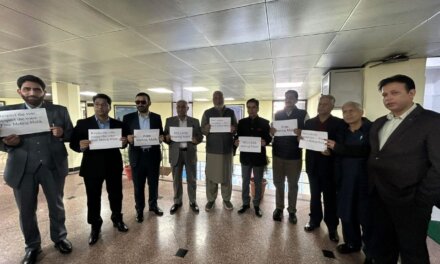 NC lawmakers stage silent protest outside Assembly over Mehraj Malik’s detention