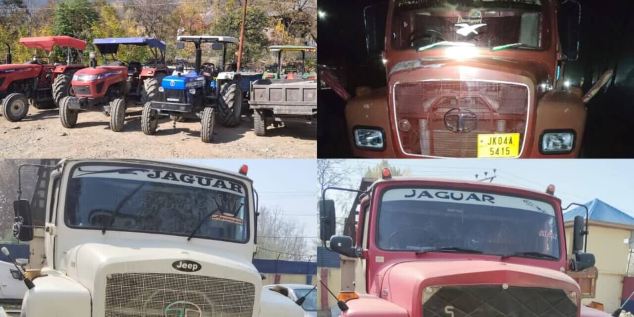 Ganderbal Police Seizes 8 Vehicles for Illegal Extraction and Transportation of Minor Minerals