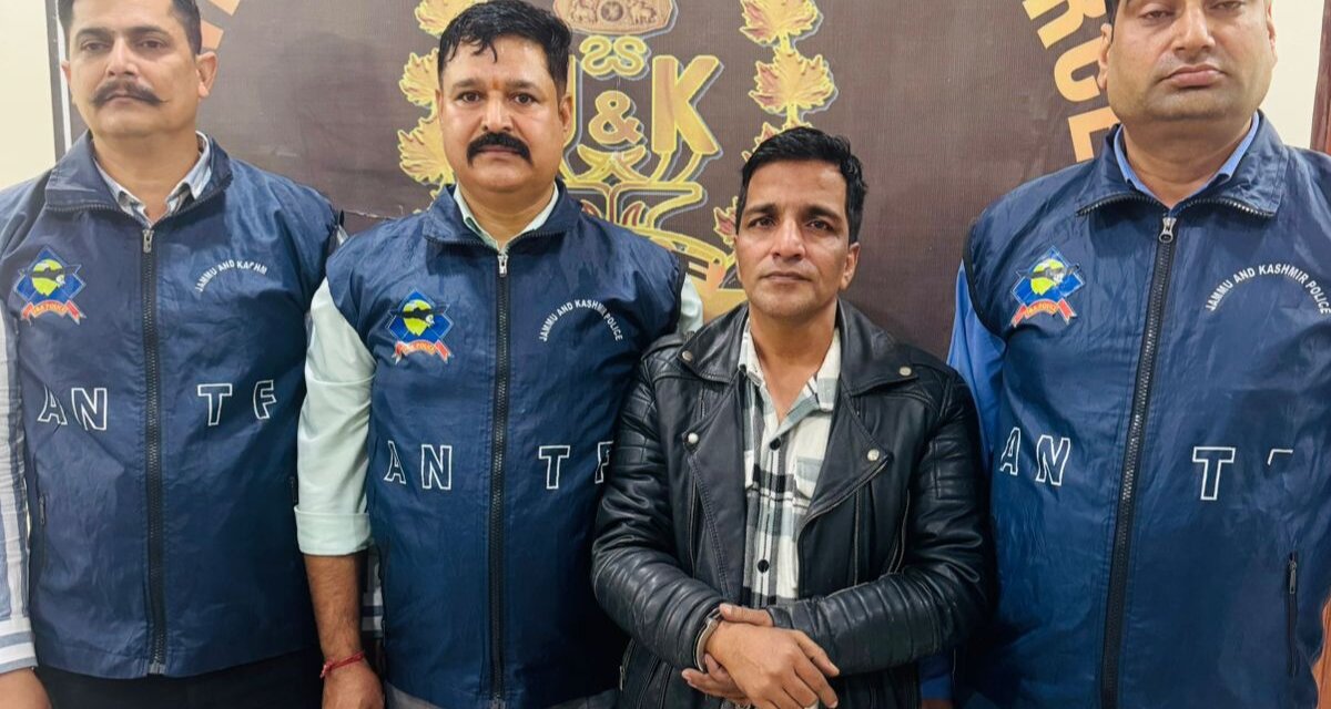 ANTF Jammu Recovers 500 Grams Superior Quality Of Heroin; Interstate Drug Smuggler Arrested