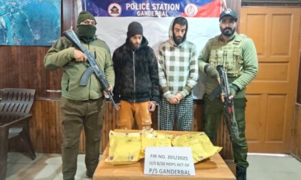Ganderbal Police Bust Drug Racket; Two Peddlers Arrested With Over 1.8 kg Contraband
