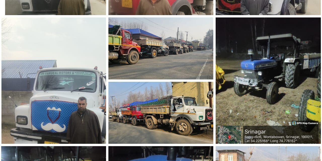 Crackdown on Illegal Mining in Ganderbal; Police Seize 16 Vehicles